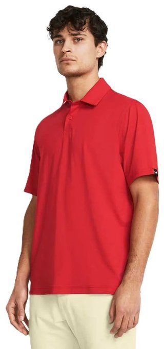 Under Armour T2G LB polo de hombre, rojo/negro