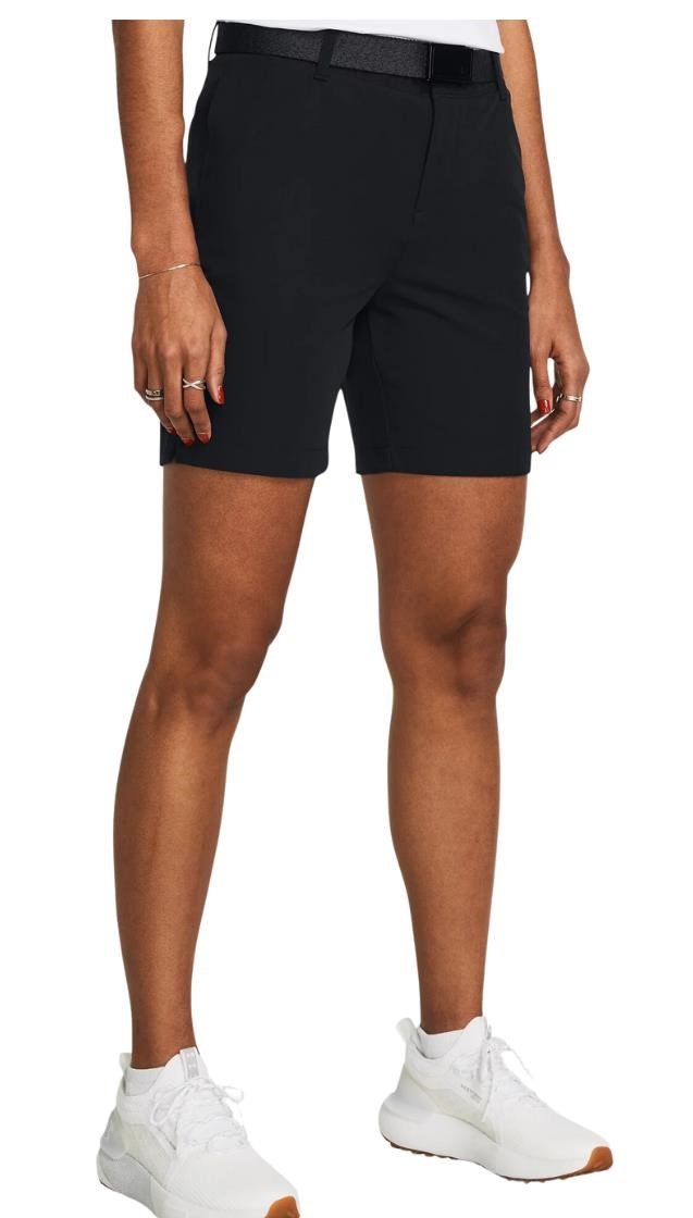 Under Armour Drive 7" pantalones cortos de mujer, negro/plata metálica