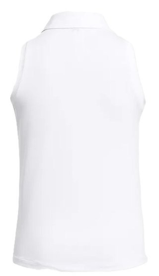 Under Armour Playoff Sleeveless polo de mujer sin mangas, blanco/halo gray