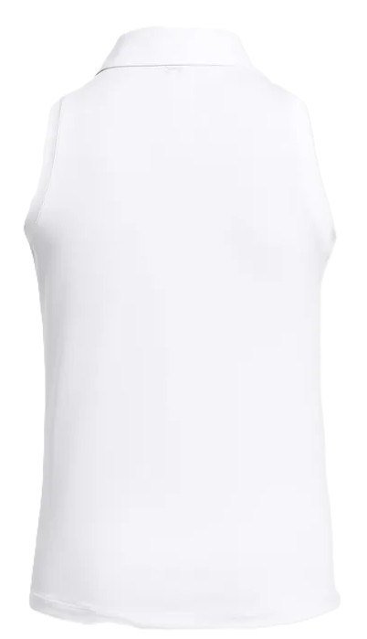 Under Armour Playoff Sleeveless polo de mujer sin mangas, blanco/halo gray