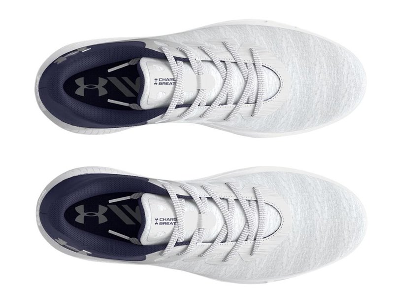 Under Armour Charged Breathe 2 Knit SL zapatillas de golf mujer, halo grey/midnight navy/metallic silver
