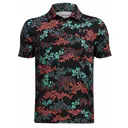Under Armour Playoff Printed junior polo, negro/hydro teal