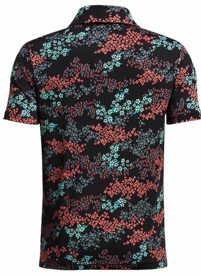 Under Armour Playoff Printed junior polo, negro/hydro teal