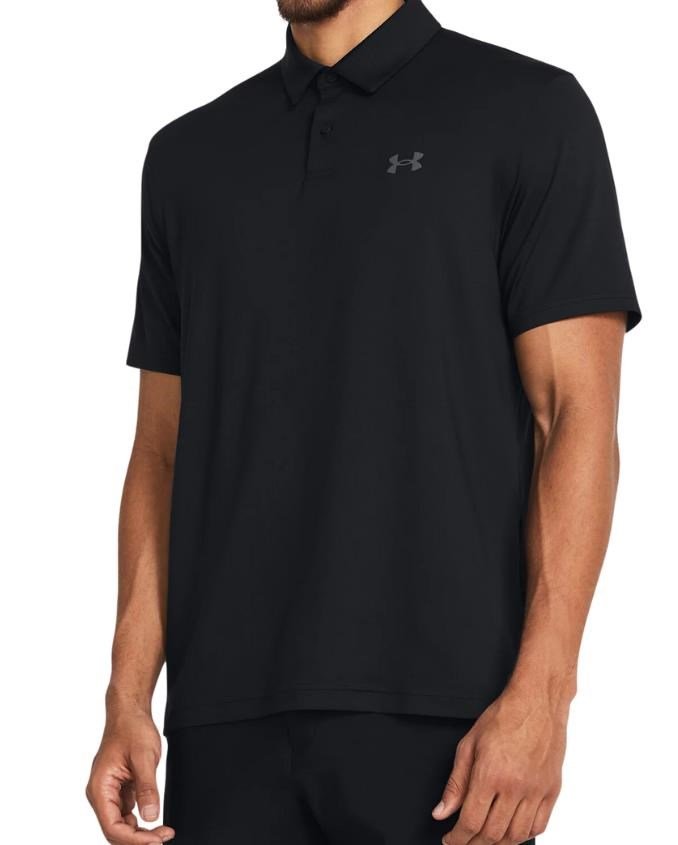 Under Armour T2G polo de hombre, negro/gris pitch