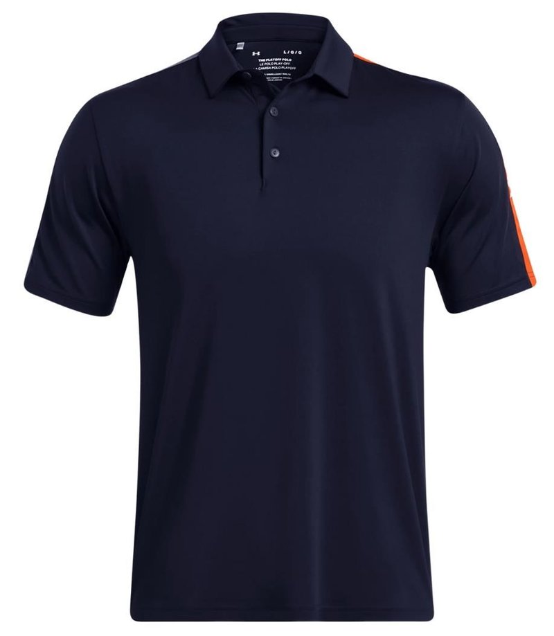 Under Armour Playoff 3.0 Striker polo de hombre, midnight navy/phoenix fire/white