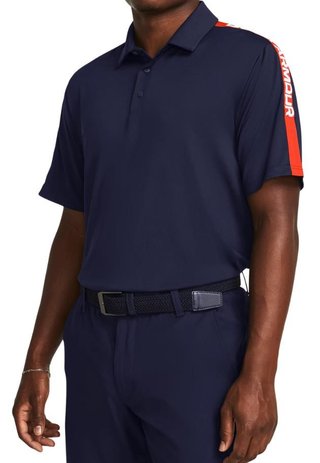 Under Armour Playoff 3.0 Striker polo de hombre, midnight navy/phoenix fire/white