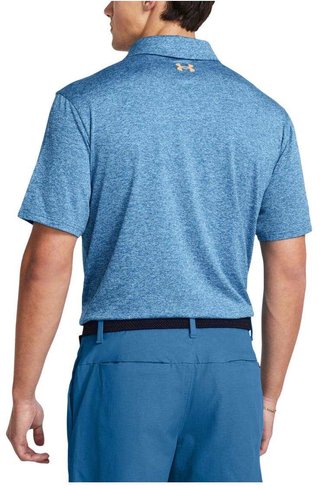 Under Armour Playoff 3.0 Stripe polo de hombre, photon blue/nova orange/midnight navy