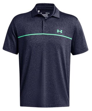 Under Armour Playoff 3.0 Stripe polo de hombre, midnight navy/vapor green