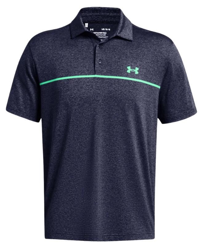 Under Armour Playoff 3.0 Stripe polo de hombre, midnight navy/vapor green