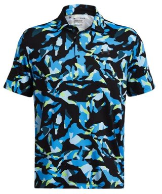 Under Armour Playoff 3.0 Printed polo de hombre, negro/capri