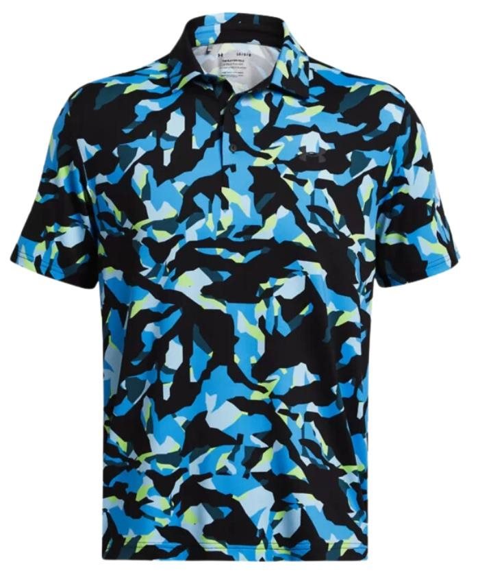 Under Armour Playoff 3.0 Printed polo de hombre, negro/capri