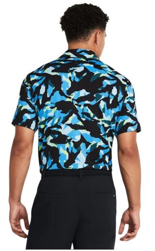 Under Armour Playoff 3.0 Printed polo de hombre, negro/capri