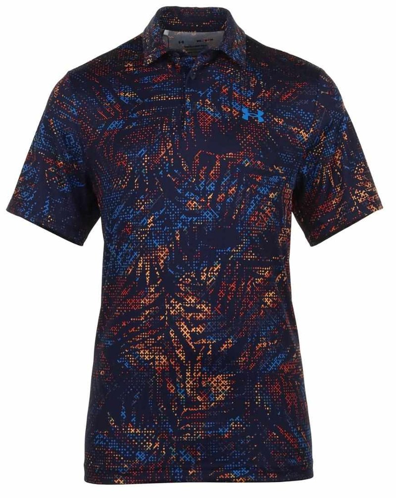 Under Armour Playoff 3.0 Printed polo de hombre, midnight navy/phoenix