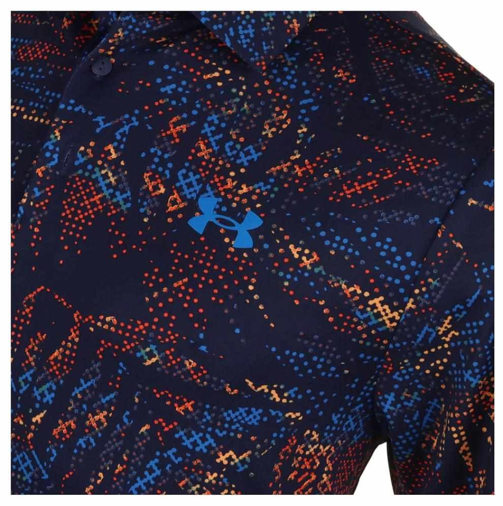 Under Armour Playoff 3.0 Printed polo de hombre, midnight navy/phoenix