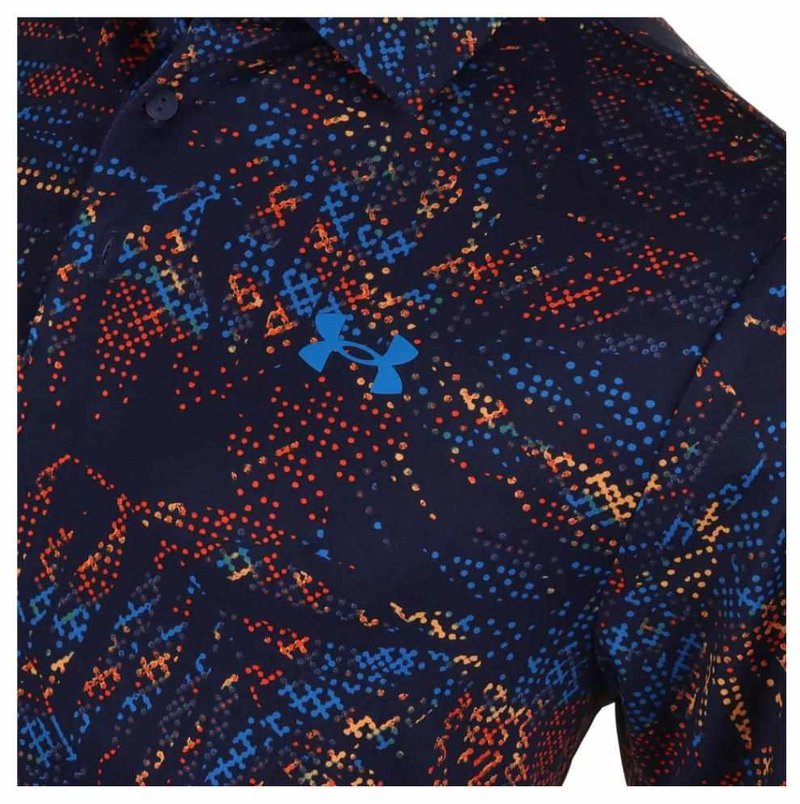 Under Armour Playoff 3.0 Printed polo de hombre, midnight navy/phoenix