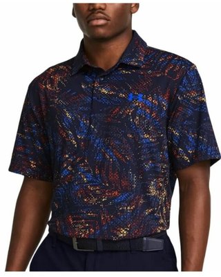 Under Armour Playoff 3.0 Printed polo de hombre, midnight navy/phoenix