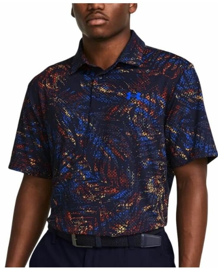 Under Armour Playoff 3.0 Printed polo de hombre, midnight navy/phoenix