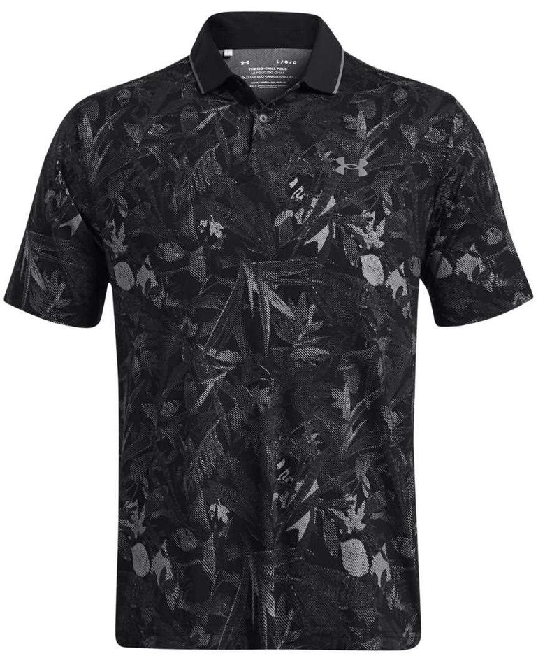 Under Armour Iso-Chill Edge polo de hombre, negro/gris pizarra