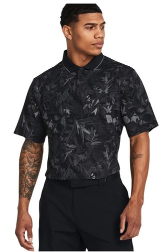 Under Armour Iso-Chill Edge polo de hombre, negro/gris pizarra