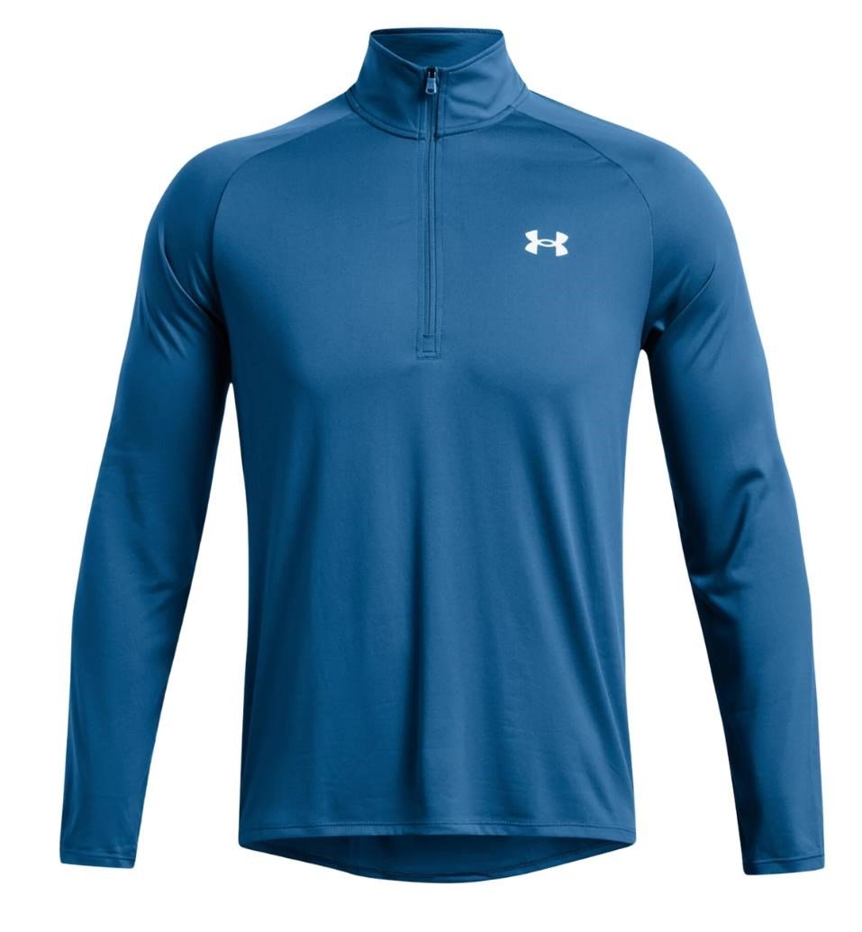 Under Armour Tech 2.0 1/2 Zip camiseta de manga larga para hombre, azul fotón/blanco