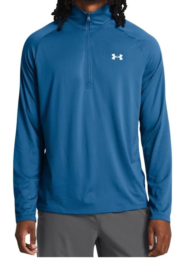 Under Armour Tech 2.0 1/2 Zip camiseta de manga larga para hombre, azul fotón/blanco