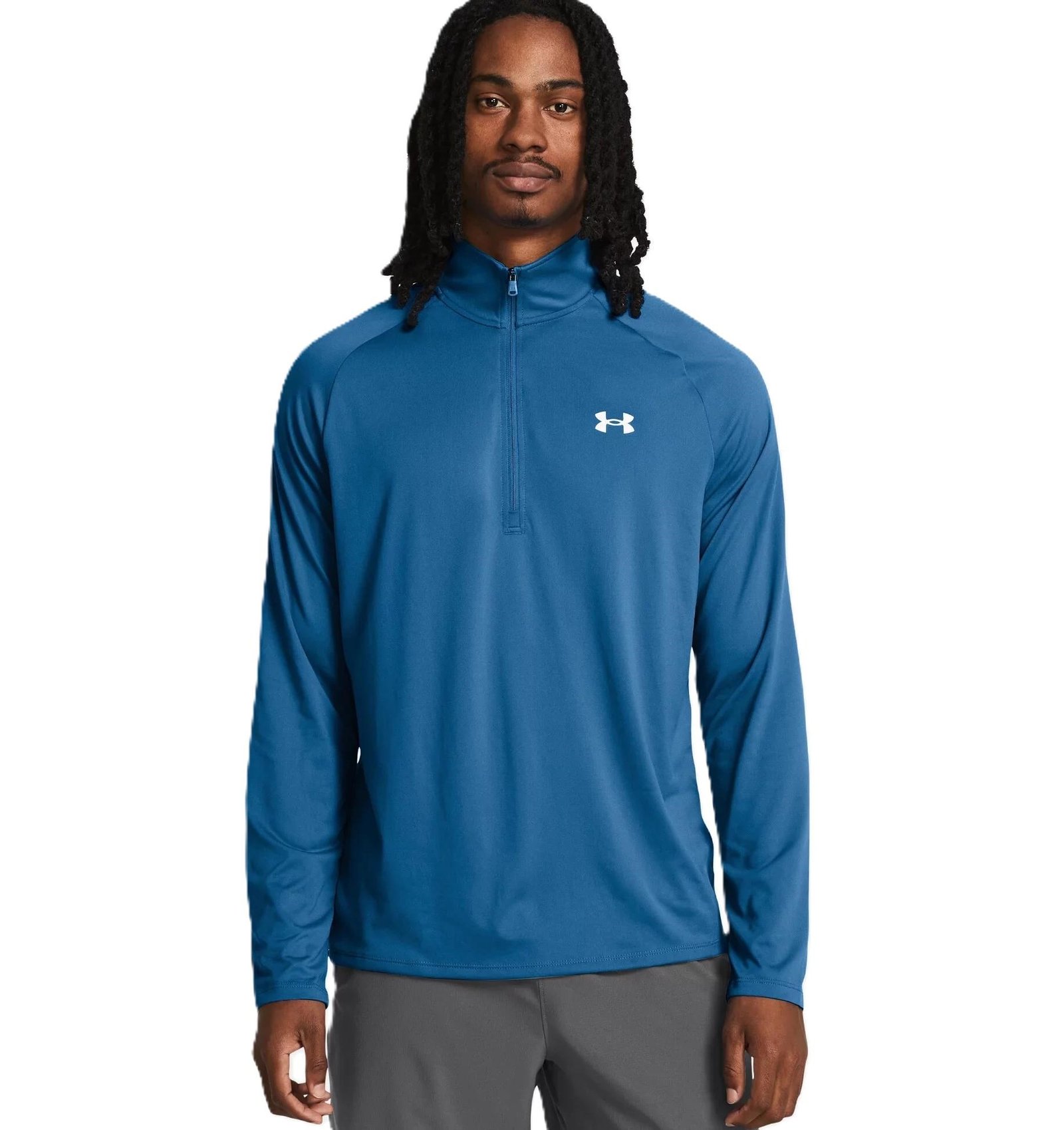 Under Armour Tech 2.0 1/2 Zip camiseta de manga larga para hombre, azul fotón/blanco