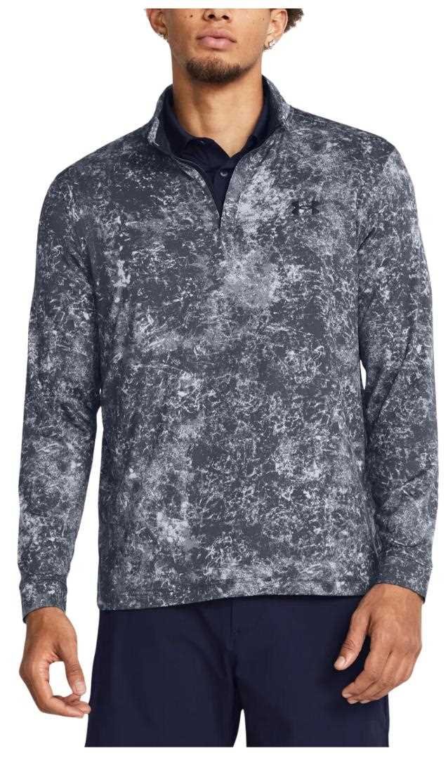 Under Armour Playoff Printed 1/4 Zip sudadera de hombre, downpour gray/midnight navy