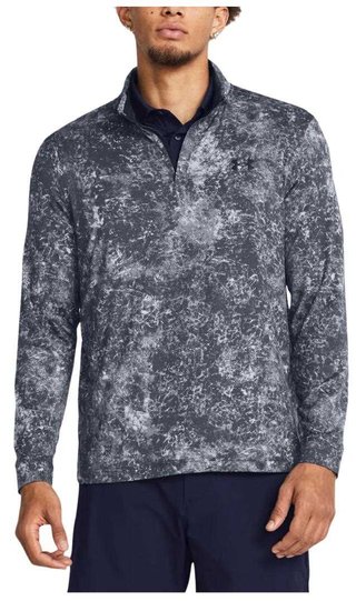 Under Armour Playoff Printed 1/4 Zip sudadera de hombre, downpour gray/midnight navy