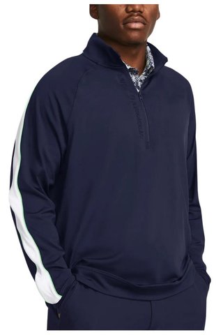 Under Armour Storm Midlayer 1/2 Zip sudadera de hombre, midnight navy/matrix green/white