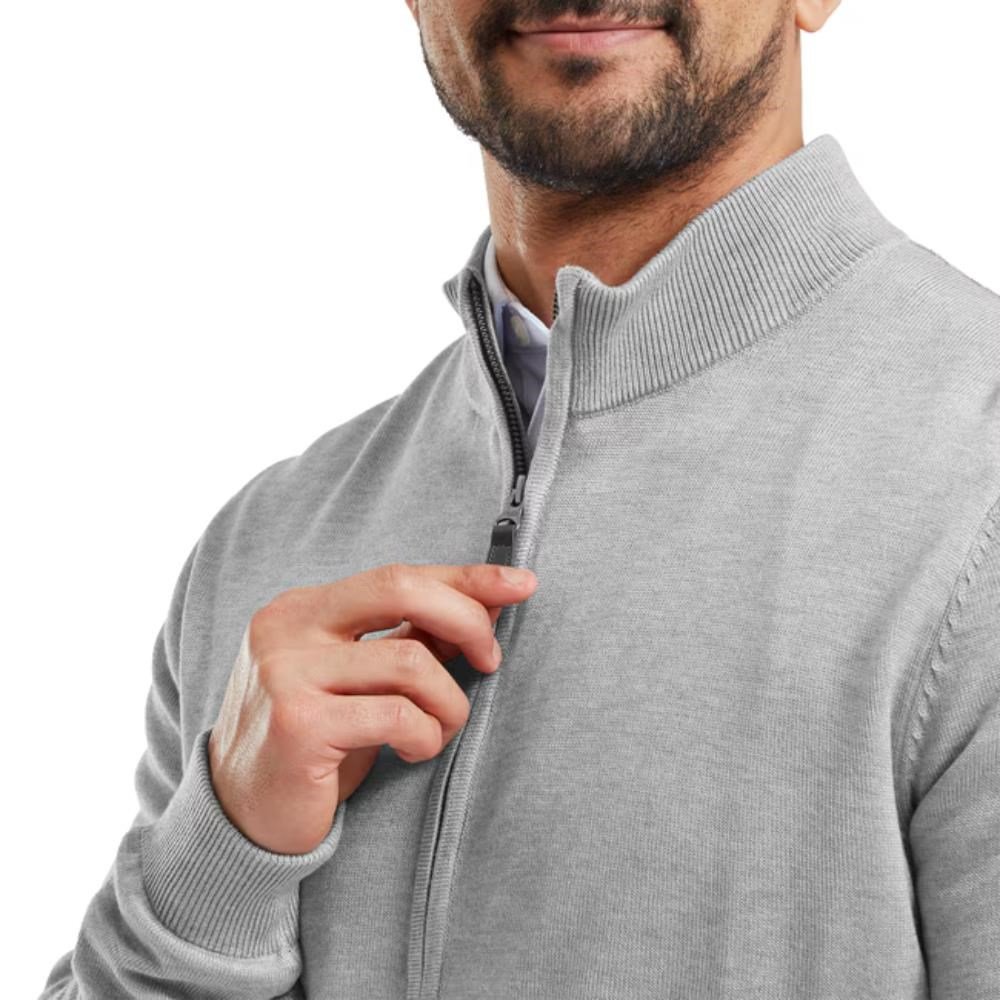 FootJoy Drirelease Full-Zip Lined suéter de hombre, gris