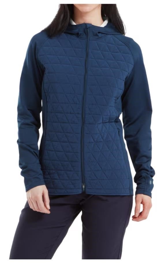 FootJoy ThermoSeries Hybrid sudadera con capucha de mujer, floral tonal navy