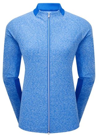 FootJoy Full-Zip Space Dye Thermal Midlayer sudadera de mujer, azul/aqua