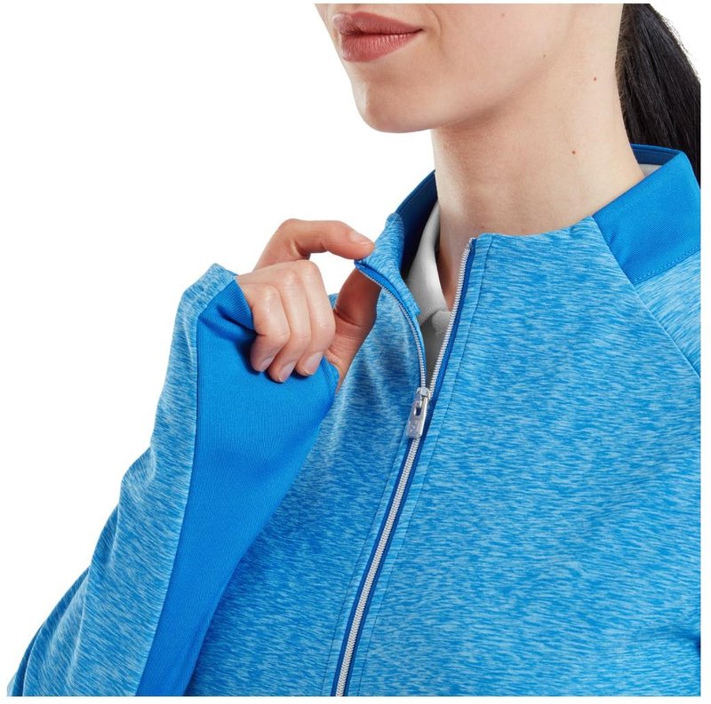 FootJoy Full-Zip Space Dye Thermal Midlayer sudadera de mujer, azul/aqua