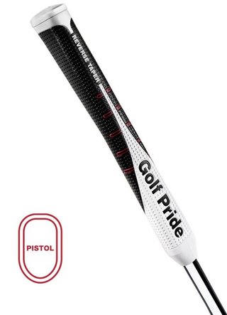 Golf Pride Reverse Taper Pistol Medium grip para putter, cap rojo