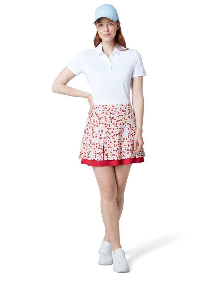 Callaway 17" Mosaic Print Flounce skort, brilliant white
