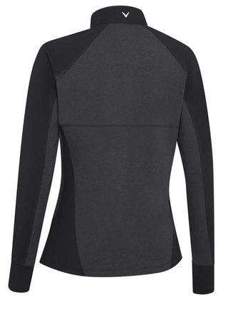 Callaway Lightweight Knit Heathered 1/4 Zip camiseta de manga larga para mujer, ebony heather
