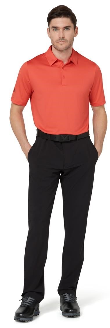Callaway Swing Tech Tour Fit Solid polo de hombre, spiced coral