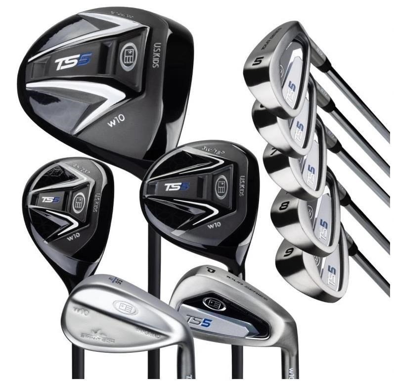 U.S. Kids Golf TS5-57 (145cm) 10-Club set de golf junior, grafito + bolsa de pie, azul marino/blanco
