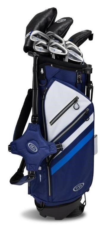 U.S. Kids Golf TS5-57 (145cm) 10-Club set de golf junior, grafito + bolsa de pie, azul marino/blanco