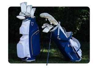 TaylorMade Kalea Gold ladies cart bag 2024, azul marino/blanco