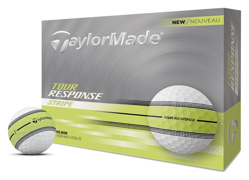 TaylorMade Tour Response Neon Stripe bolas de golf (12 bolas), amarillo