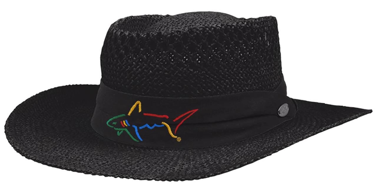 Greg Norman Signature Straw Hat, negro
