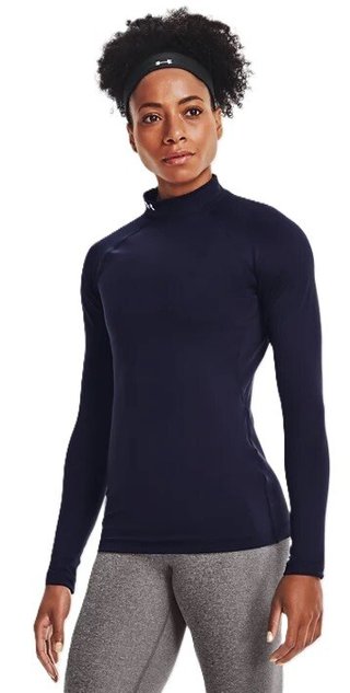 Under Armour Authentics Mockneck camiseta térmica de mujer, azul