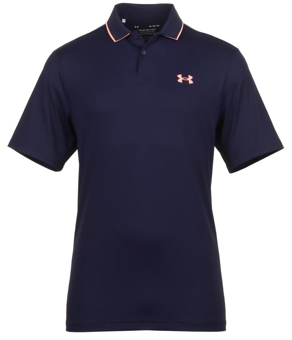 Under Armour Iso-Chill polo de hombre, midnight navy/flare orange