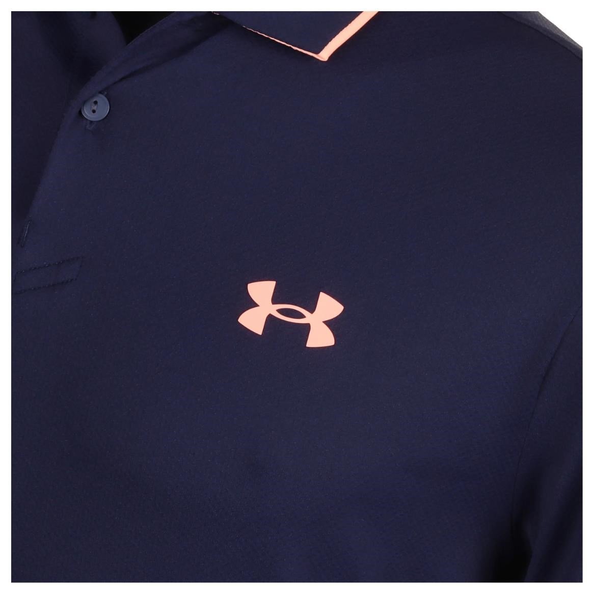 Under Armour Iso-Chill polo de hombre, midnight navy/flare orange