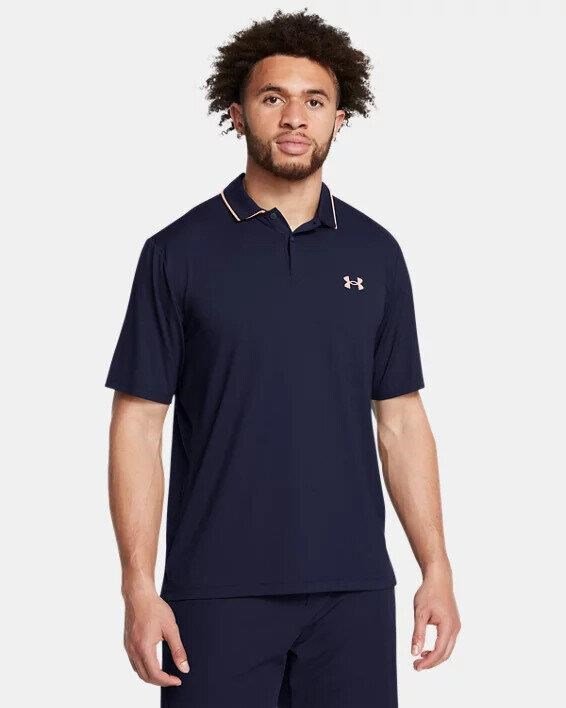 Under Armour Iso-Chill polo de hombre, midnight navy/flare orange