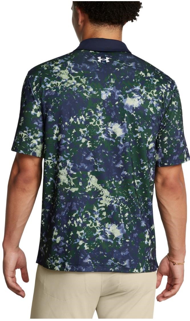 Under Armour T2G Printed polo de hombre, retro green/midnight navy