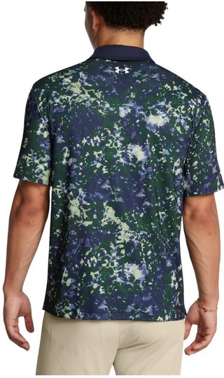 Under Armour T2G Printed polo de hombre, retro green/midnight navy