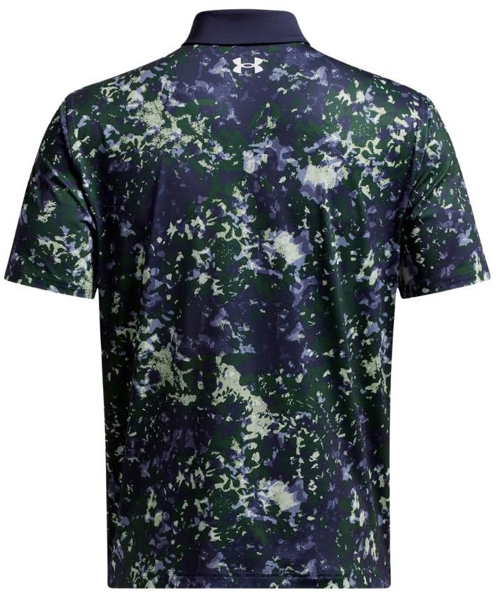 Under Armour T2G Printed polo de hombre, retro green/midnight navy