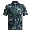 Under Armour T2G Printed polo de hombre, retro green/midnight navy